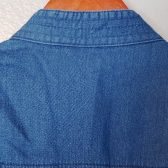 INC International Concepts  Denim Jacket Blazer Military Style Gold Button - Picture 9 of 14